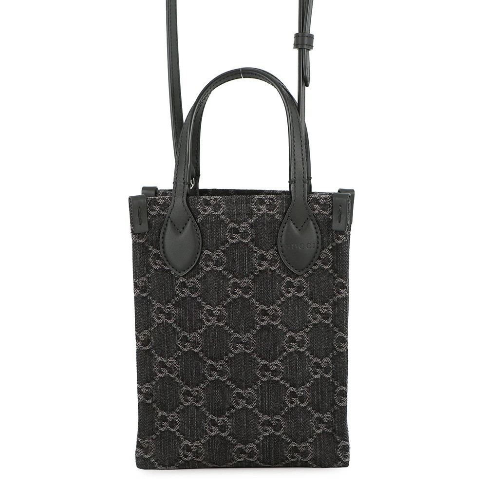 Gucci GG Denim Tote Bag Black